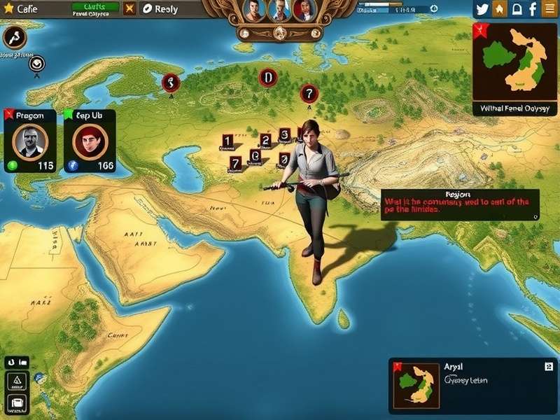 Fennel Odyssey world map showing different regions